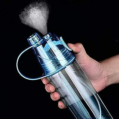 Water Bottle, Water Mist Spray Bottle 2 in 1 Drink, Sports Spray Water Bottle with Straw,