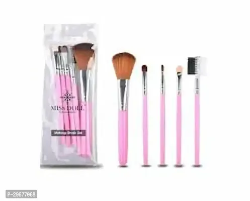 5 IN1 MAKEUP BRUSHES pink easy to carry-thumb0