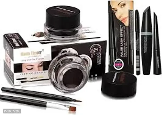 2 in1 gel eye liner ( black+ brown) music flower with 3 in1 mascara kajal eyeliner