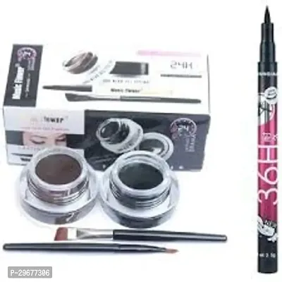 2 in1 gel eye liner ( black+ brown) music flower ONE 36 H EYE LINER