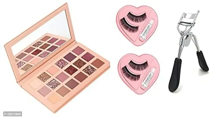 EYELASH CURLER EYE MAKEUP ACCESSORY +2 eyelash+ MISS DOLL  BEAUTY NUDE EYESHADOW PALETTE-thumb0