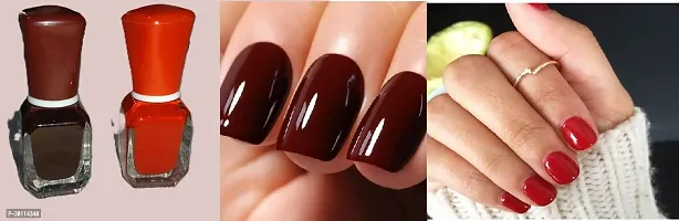 2 nail paints glossy look professional shine red and maroon