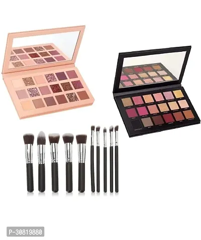 one ROSEGOLD 1 NUDE 18 SHACDES EYE SHADOW WITH 10 IN 1BRUSHES