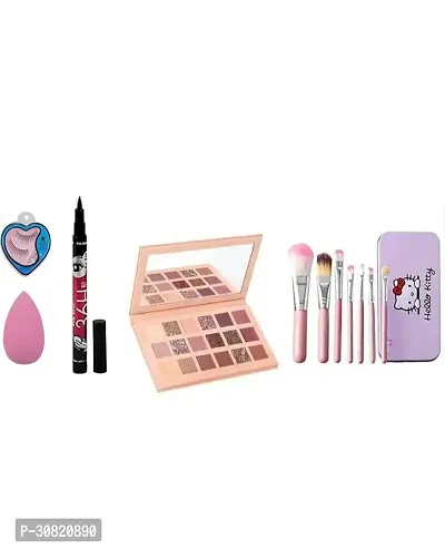 ONE NUDE EYE SHADOW 18 SHADES 1 HELLO KITTY 1 EYE LINER 1 PUFF WITH 1 EYE LASH