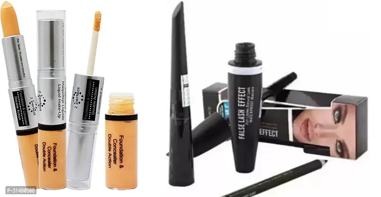 2 in 1 concealer and foundation with mascara kajal eyeliner