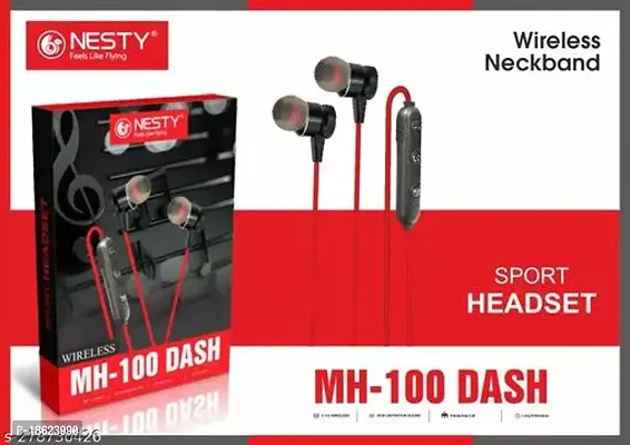 NESTY MH-100 DASH Neckband Wireless Neckband Bluetooth Handsfree Sports Running Sweatproof Compatible Android Smartphone Cancellation Wireless Headphone Earphone Bluetooth Headset Bluetooth Headphones-thumb0