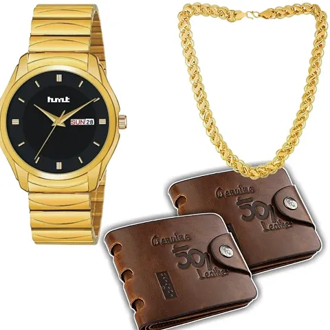 Men's Watch , Chain 2 Men's Stylish Wallets