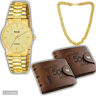 Classy Analog  Watches for Men with 2 Wallet and 1 Chain-thumb0