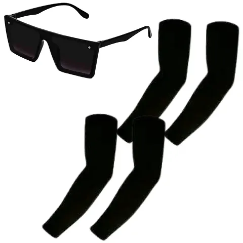 Stylish Solid Sunglasses with Arm Sleeve