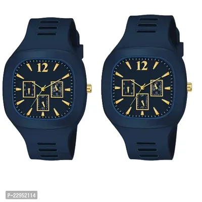 Combo Of 2 Navy Blue Stylish Men's Watch