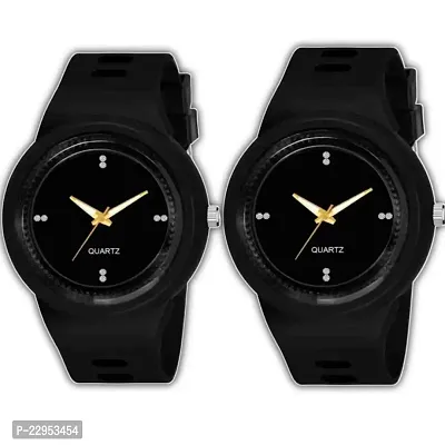 Combo Of 2 Black Trendy Men's Analog Watches