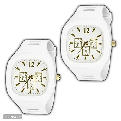 Combo Of 2 Trendy White Analog Watches