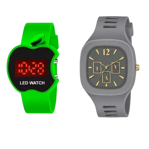 Classy Analog Digital Watches for Couple, Pack of 2