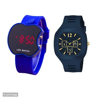 Combo of Trendy navy blue and blue cut apple watch