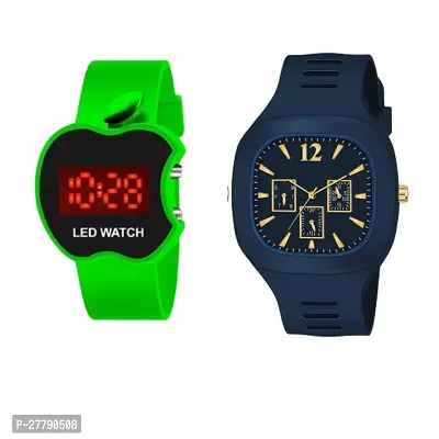 Combo of Trendy navy blue and green cut apple watch-thumb0