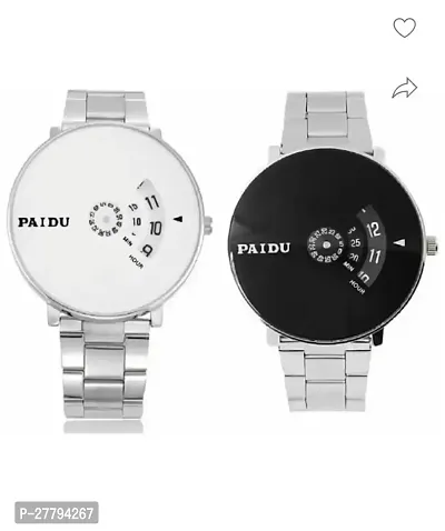 Combo of fancy black and white dial watches for men