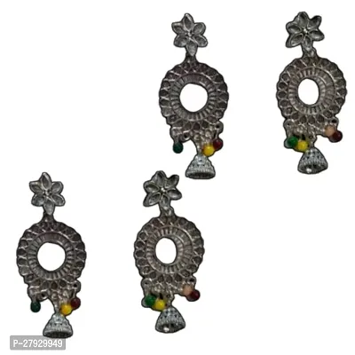 Combo of beautiful crystal Nikel earrings with multicolour moti for girls and women-thumb0