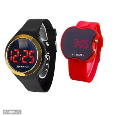 Combo of Trendy Golden apple logo and Red cut apple watch