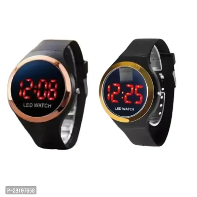Combo of Unique Rose gold and golden Apple logo digital watches-thumb0
