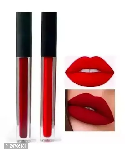 Matte Waterproof And Long Lasting Red And Mehroon Lipstick Pack Of 2-thumb0