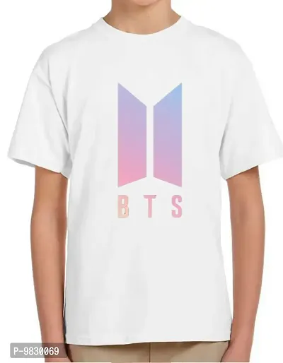 RK Sales BTS Printed Regular Fit Tshirts for Kids, Boys and Girls (Color-White, Size- 8-9 Years)-thumb0