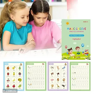 Practice Copybook Set - Enhance Your Child's Handwriting Skills with Our Kindergarten Letter Tracing Set for Ages 3-5, lncludes 4 Books Pencil Grips Magical Pens-thumb2