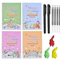 Practice Copybook Set - Enhance Your Child's Handwriting Skills with Our Kindergarten Letter Tracing Set for Ages 3-5, lncludes 4 Books Pencil Grips Magical Pens-thumb2