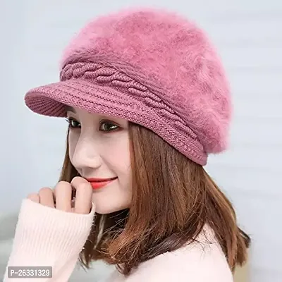 Premium Woolen Winter Hat Cap for Girls  Womens (Assorted Colors)