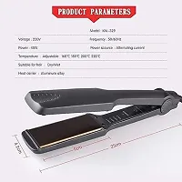 Professional Hair Straightener KM-329 (Black) Smooth Hair Straightener for Women with Ceramic Coated Plates, Quick Heatup  Travel Friendly-thumb2