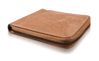 Men's Trendy RFID Protect Geniune Leather premium Lite Brown Wallet-thumb2