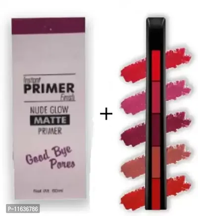 ABADRO ND GLOW MAKEUP PRIMER with LONG LASTING MULTICOLOR LIPSTICK-thumb0