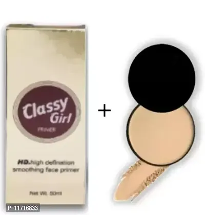 ABADRO CLASSY GIRL PRIMER with Face Long Lasting Foundation Compact (2 Items in the set)