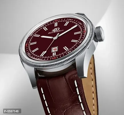 Stylish Leather Strap Analog Watch - For Men