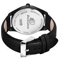 New  3D Display Black Leather Strap Analog Watch-thumb2