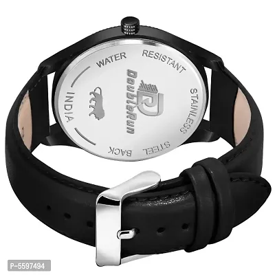 New  3D Display Black Leather Strap Analog Watch-thumb3