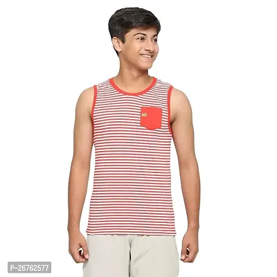 Stylish Red Cotton Solid Sports Vest For Men