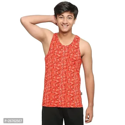 Stylish Red Cotton Solid Sports Vest For Men