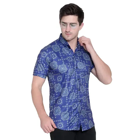 SL FASHION Funky Shirt for Men Half Sleeves (X-Large, Shirt)