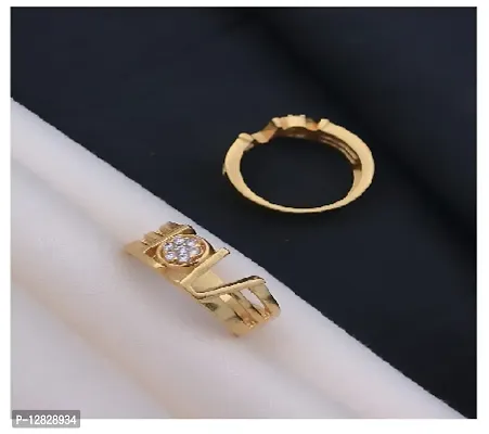 Alluring Golden Alloy  Artificial Stone Rings For Men-thumb0