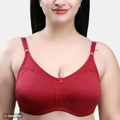 Stylish Maroon Cotton Blend Solid Bras For Women-thumb0