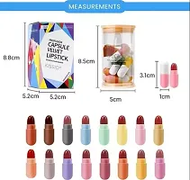 CAVALE Pill Lipstick Set for Girls Waterproof Portable 16 Pieces Sweet Capsule Shaped Mini Lipstick Matte Finish-thumb1