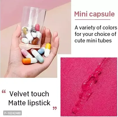 CAVALE Pill Lipstick Set for Girls Waterproof Portable 16 Pieces Sweet Capsule Shaped Mini Lipstick Matte Finish-thumb3