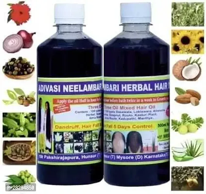 Adivasi Neelambari Herbal Hair Oil- 500 ml, Pack Of 2