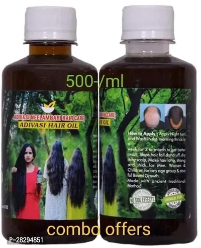 Adivasi Neelambari Herbal Hair Oil- 500 ml Each, Pack Of 2