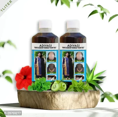 Classic Adivasi Kasturi Herbal Hair Oil For Hair Regrowth And Hair Fall Control Hair Oil ,1000 Ml Pack Of 2-thumb0