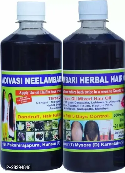 Adivasi Neelambari Herbal Hair Oil- 500 ml Each, Pack Of 2-thumb0