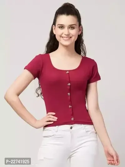 Elegant Maroon Lycra  Top For Women