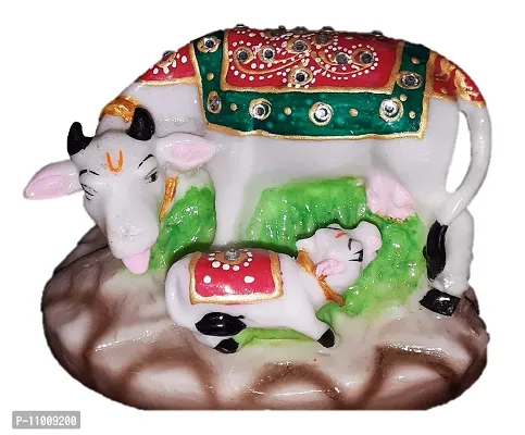 AFTERSTITCH Cow showpiece Idol for Home Temple Religious Idol for vastu feng Shui fangsui (Cow Big)