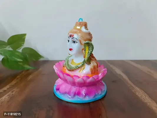 AFTERSTITCH Shiva Idol Lord Shiva Idols for car Dashboard Statue Showpiece for Puja Mandir Home D?cor Decoration Birthday Gift Marble Stone Look Lord Ganesha and Shiva Idols for car Dashboard (Shiva)-thumb2