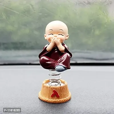 Decoration Homey Set of 4 Monk Miniature Buddha Figurines Showpiece for Home, Office Decoration(Multicolor) Sitting in a Musical Style-thumb3